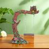 Resin Crafts Garden Owl Swing Statue Funny Owl Stump Ornament Mini Swing Figurine  Courtyards
