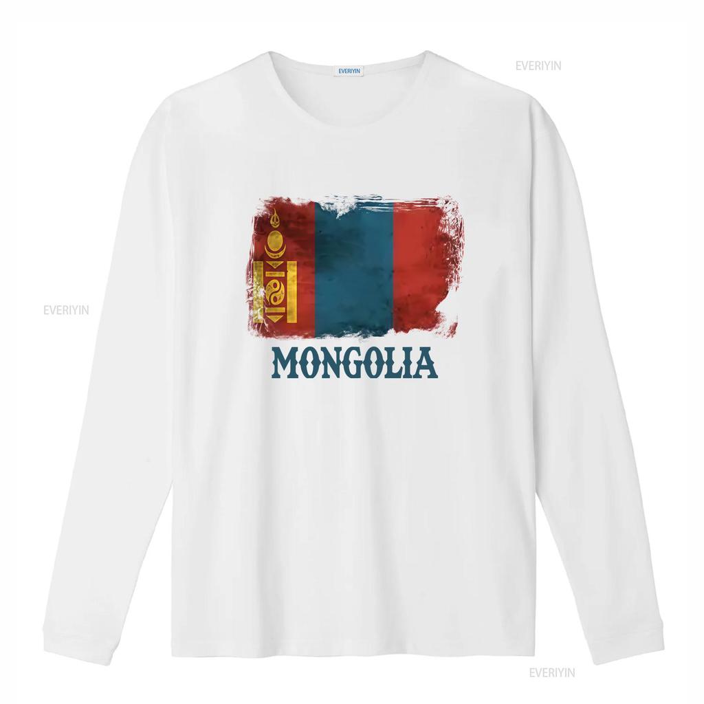 Mongolia Flag T Shirt Asian Country Souvenir Patriotic Design for Proud Mongolians Vintage Washed Unisex Stylish