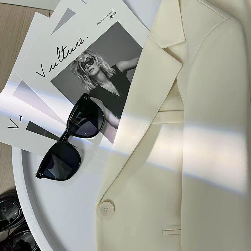 Beige Women's Short Suit Jacket - 2025 Spring/Autumn Casual Versatile Fashion