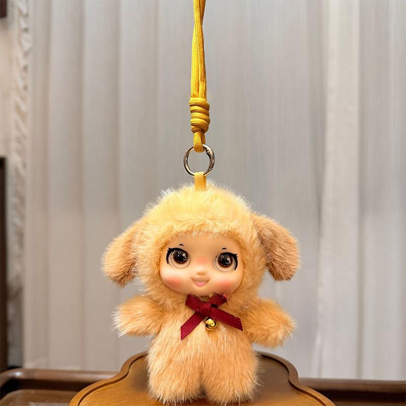 Cute Family Series Animals Vinyl Face Plush Forest Doll Pendant Backpack Decoration Gifts