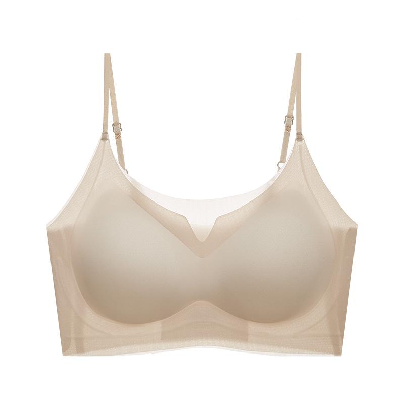 Jelly Glue Soft Support Sports Vest Underwear Women's Fixed Cup No Steel Ring Gathering Breathable Non-marking Anti-vibration Bra