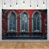 Gothic Blood Stain Column Backdrop Vintage Arch Skull Horror Wall Creepy Halloween Cosplay Party Photography Background Props