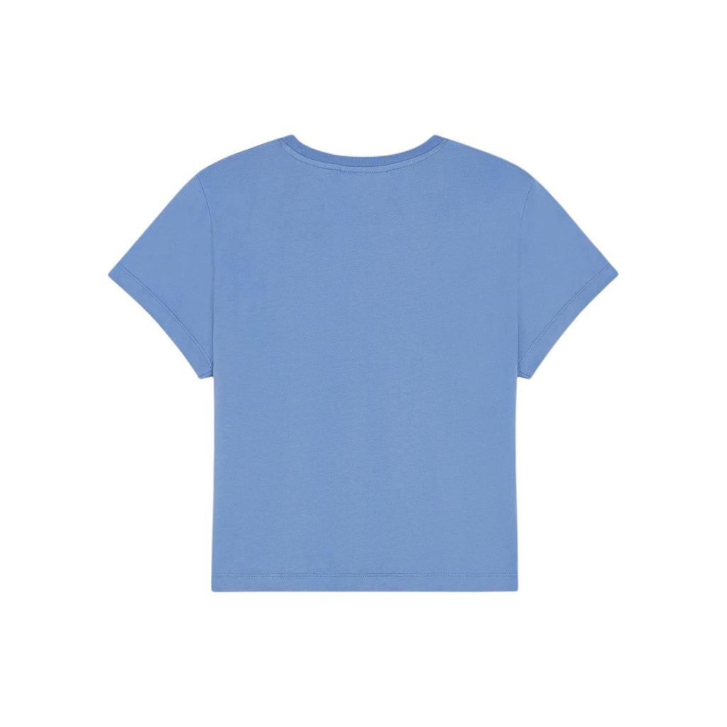 Maison Kitsune Baby Fox SS24 Solid Logo Crew Neck Short Sleeve T-Shirt Women Tops Blue MW00105KJ0008-P428
