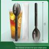 Abay Disposable Long-Handle Plastic Fork and Spoon Set