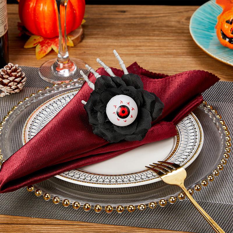 Halloweenská dekorativní spona na ubrousky nový Halloweenský dýňový lebkový kroužek na ubrousky Velikonoční dýňový javorový list kroužek na ubrousky