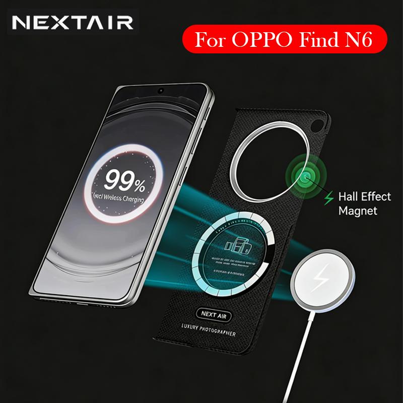 NEXTAIR Carbon Fiber Case For OPPO Find N6 Kevlar Wireless Charging Back Cover Case for OPPO FIND N6