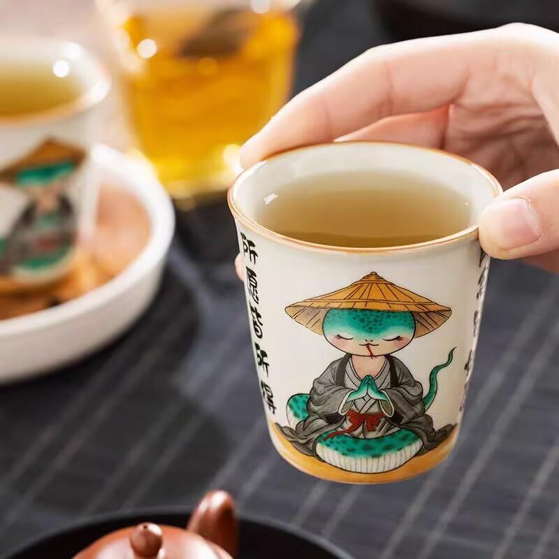 Ru Kiln Gets Everything You Want, Instant Cup Master Cup Ceramic Tea Cup High-End Exquisite Tea Cup Tea Set