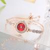 Women's Diamond Watches Bracelet Round Dial Chain Link Bracelet Analog Bangle Wrist Watch Eting and Dating Office