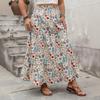 Women's Spring and Summer Leisure Vacation Skirt Big Flower Garden Style Skirt