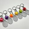 Modern Metallic Tennis Bag Keychain Lightweight Purse Decoration Friendly Key Holder Practical Wear Resistance