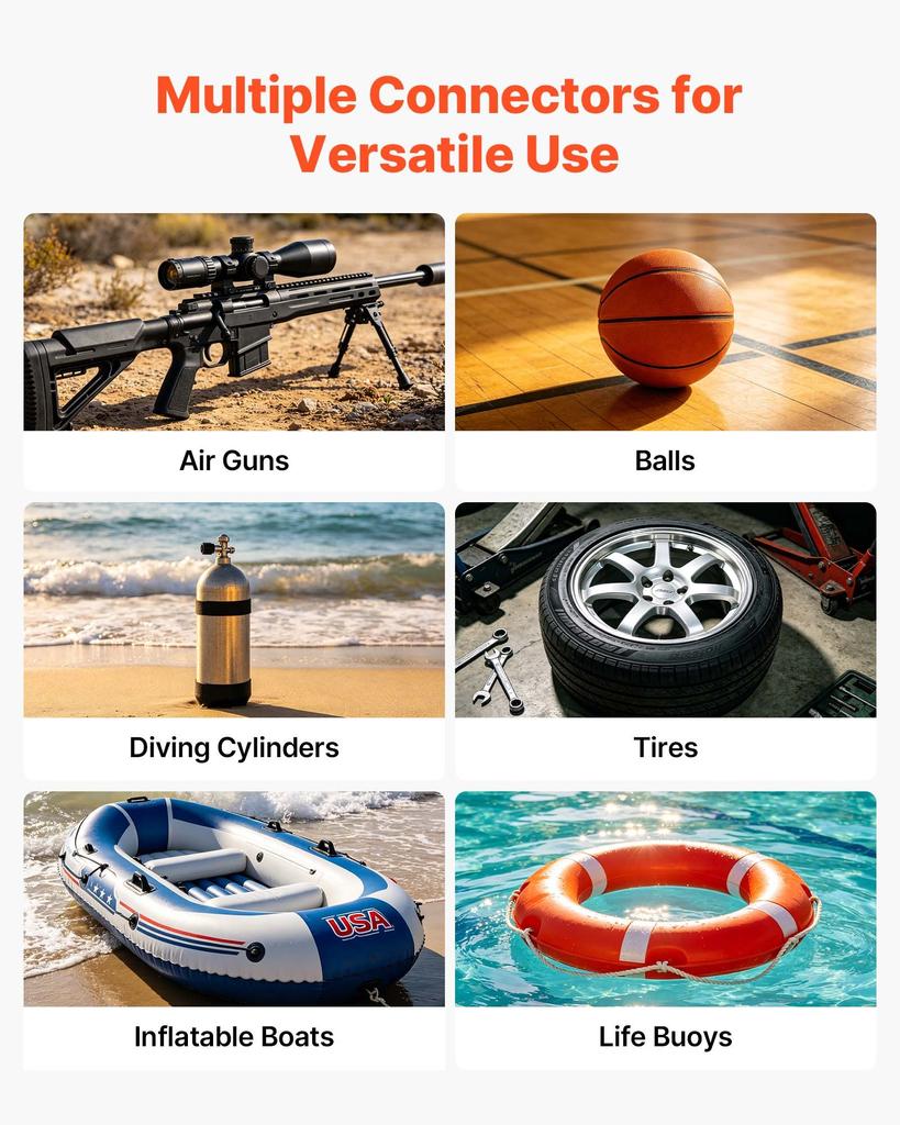 VEVOR PCP Hand Pump, 3.5 Stage, High Pressure Air Rifle Filling Stirrup Pump, 31.03 MPa 4500 PSI, with Oil-Moisture Filter, Pressure Gauge