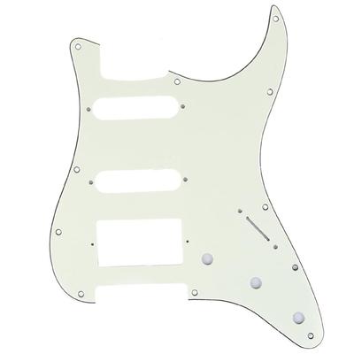 Musiclily Pro 11-Hole SSH Strat Pickguard for American Strat/Stratocaster Electric Guitars, 3-Piece Ivory