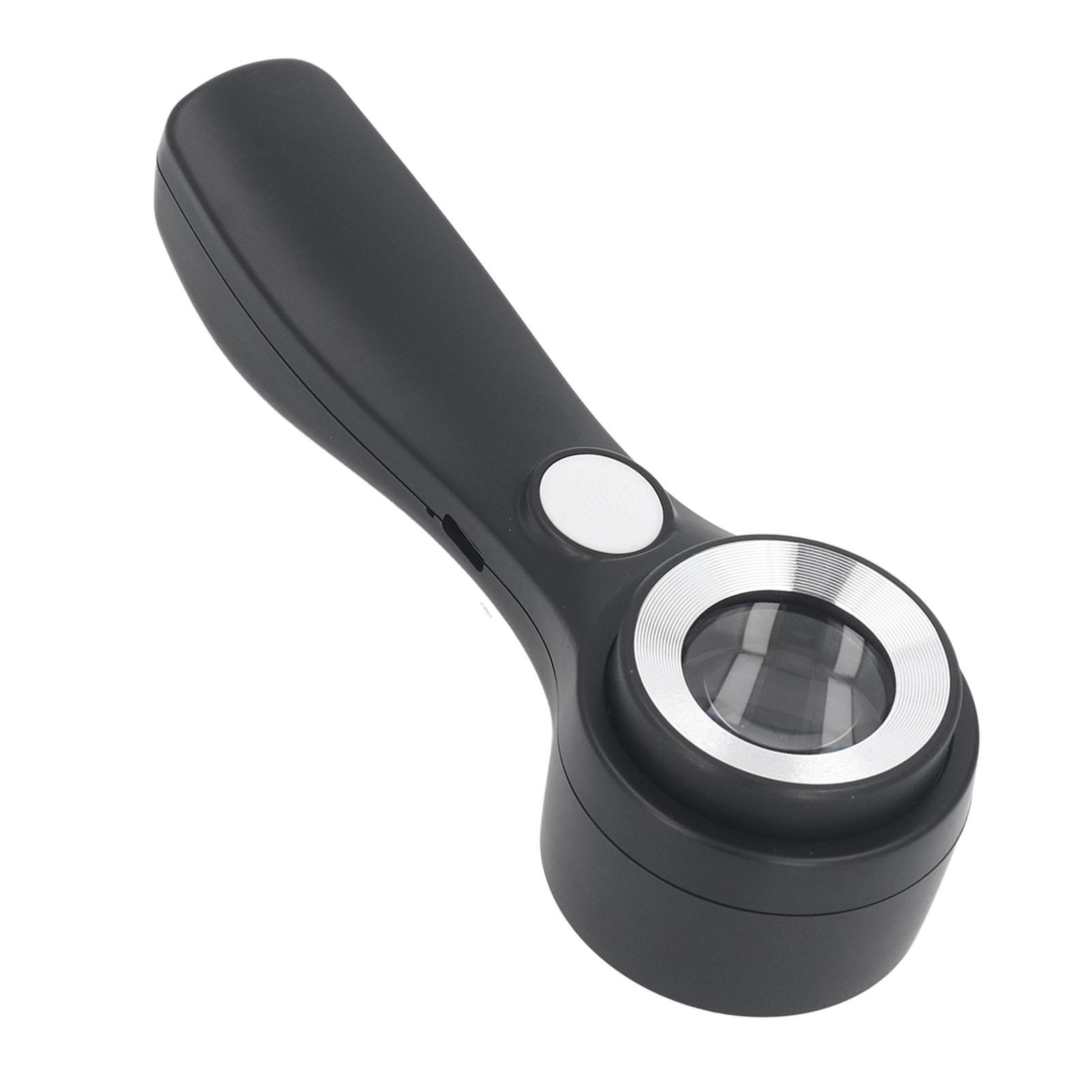

Magnifying Glass Handheld 60X Illuminated Magnifier USB Rechargeable LED Magnifying Glass for Outdoor Exploration Observation