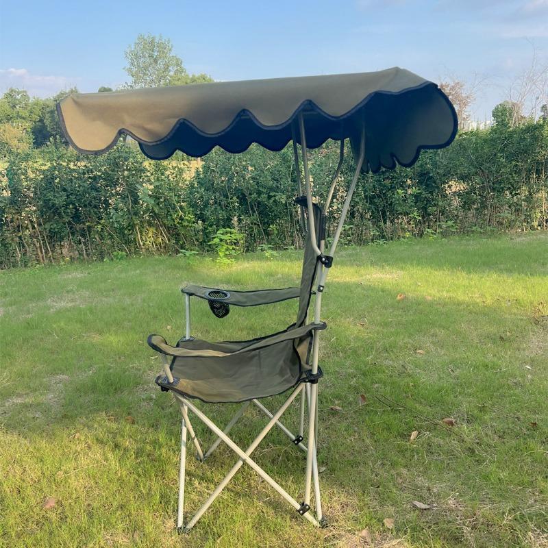 Outdoor Camping Folding Sunshade Chair With Canopy Ultra-light Beach Portable Fishing Chair Picnic