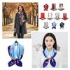 90*90cm Hijab Scarf Floral Pattern Neckerchief Simple Silk Square Scarf