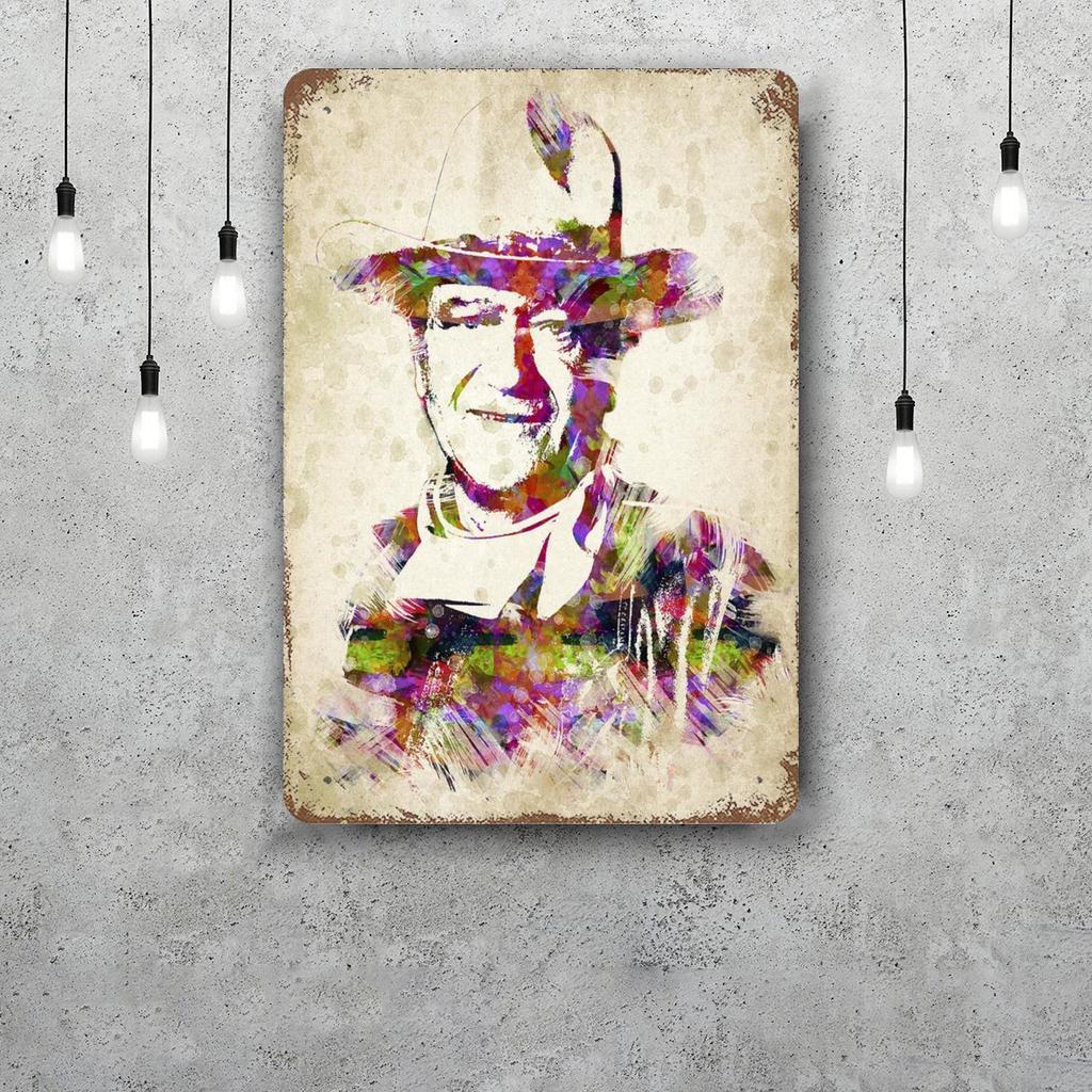 john wayne Classic Poster Rusty Metal Plaque Retro Decorative Plate Bar Man Cave Garage Club Metal Sign Wall Decoration