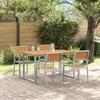 VidaXL 5-piece Garden Dining Set In Grey Steel and Solid Acacia Wood 3284351