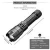 2PCS High Strong Power Led Flashlights 2000LM  Torch with Display Light USB Charging Camping Fishing Emergency Zoom Lantern