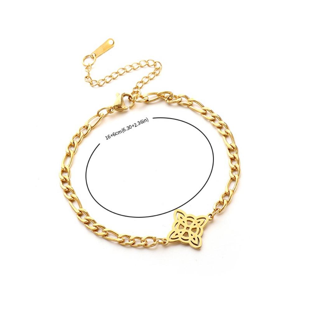 Stainless Steel Witch Knot Bracelet Men Women Witchcraft Knot Charms Bracelet on Hand Chain Sacred Amulet Protection Jewelry