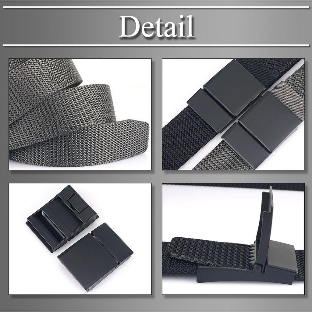 [Buzz Selection] Belt with Plate Buckle, Casual, Lightweight, Simple, Comfortable, Outdoor, Stylish, Men's LBT823 (Dark Gray)