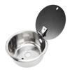 RV Bar Sink 10.2 X 5.1inch Stainless Steel Round Kitchen Sink with Tempered Glass Lid 40mm Drain Hole for Boat Caravan