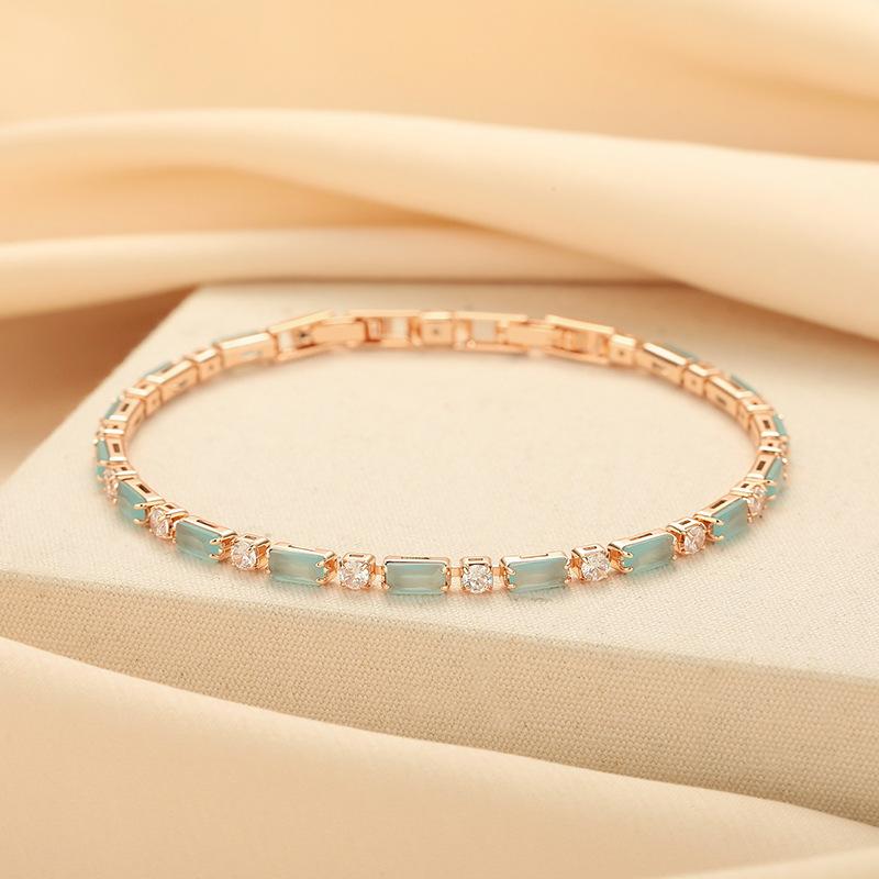Light Luxury Two-Tone Blue Bracelet for Women, Modern Vintage Minimalist Niche