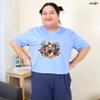 Moo Deng Tiny Baby Hippo Star Thailand Cute Pygmy Hippo Unisex Men Women Kid T-Shirt Cropped Shirt Print Short Sleeve Round Neck Big Size