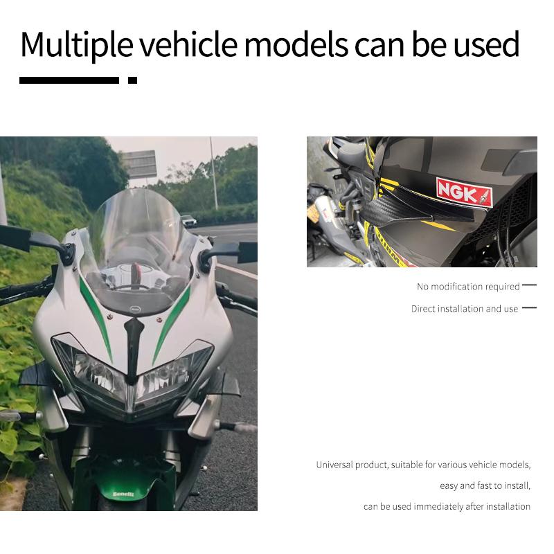 2X Universal Motorcycle Winglet Aerodynamic Spoiler Wing with Adhesive For Yamaha Suzuki Kawasaki Motorcycle Decoration Sticker