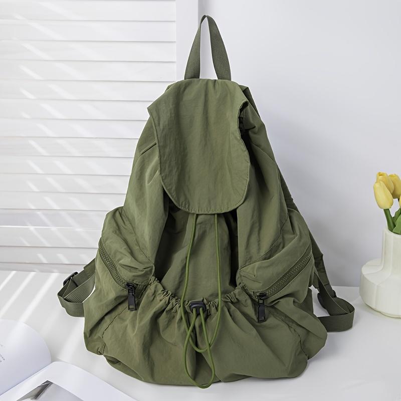 Large Capacity Nylon Drawstring Backpack Lightweight Casual Style, Adjustable Shoulder Straps, Washable, Ideal for Sports Travel Backpack