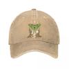 Witchy Celestial Moth Mushroom Fern Wall Art Washed Baseball Cap Outdoor For Womens Unisex FeUnisex