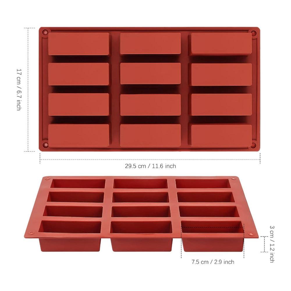 Rectangle Silicone Candy Molds for Baking Energy Bars Chocolate Bar Mold Protein Bars Cornbread Pudding Butter Mould