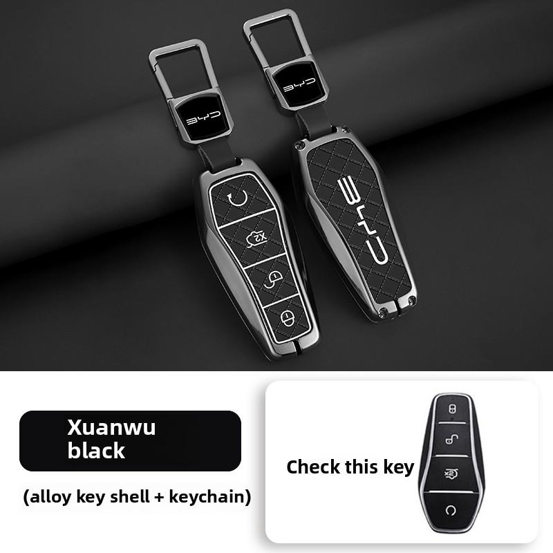 NEW Zinc Alloy Leather Car Remote Key Case Cover For BYD Atto 3 Han EV Dolphi Tang Dm Qin PLUS Song Pro MAX Yuan Accessories