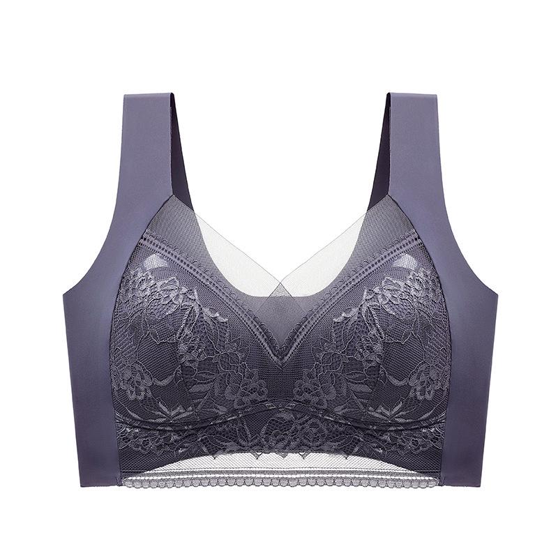 Beautiful Seamless Lace Back Bra for Women - Wireless, Fixed Cup, Supportive Vest Style