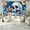 Skull and Butterfly Wall Tapestry Aesthetic Wall Hanging Printed Fabric Blanket Decorative Tapestries for Bedroom Living Room Home Decor