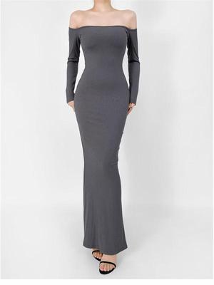 Women's One-Shoulder Off-the-Shoulder Fishtail Long Dress