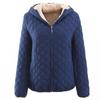 Women S Hooded Long Sleeve Thick Cotton Padded Short Coat Casual Winter
