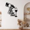 Wrought Iron Wine Bottle Glass Wall Decor Black Art for Home Living Room Bar