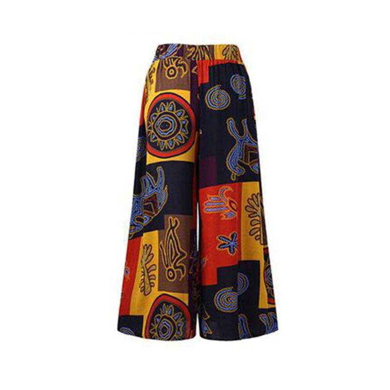Ethnic Style Wide-leg Pants Women's Yoga Harem Pants Gypsy Hippie Thai Bohemian Palace Pants Waist Aladdin Women's Pants