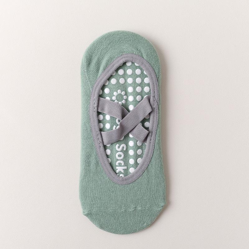 Women's Non-Slip Silicone Yoga Socks with Cross Straps - Ideal for Summer Indoor Fitness & Pilates