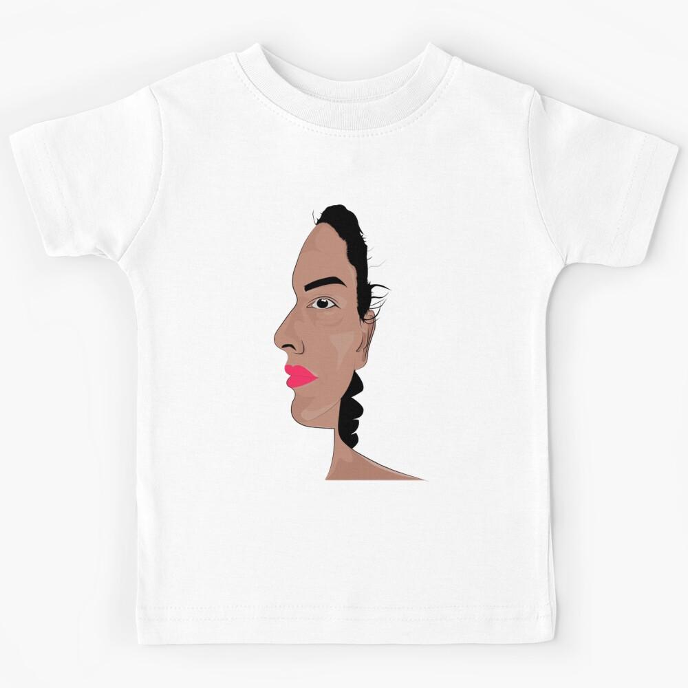 Dual Perspective Portrait Surreal Optical Illusion Art Kids T-Shirt 160