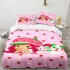 Straw-berry Friends Bedding Set 3pcs, High Quality Bedding Set Including 1pc Duvet Cover And 2pcs Pillowcases for Bedroom, Dormitory Gift