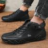 Trendy Men's Boots Retro Versatile on The Streets Comfortable for Commuting Soft Soled Casual Shoesanti Slip Motorcycle Boots