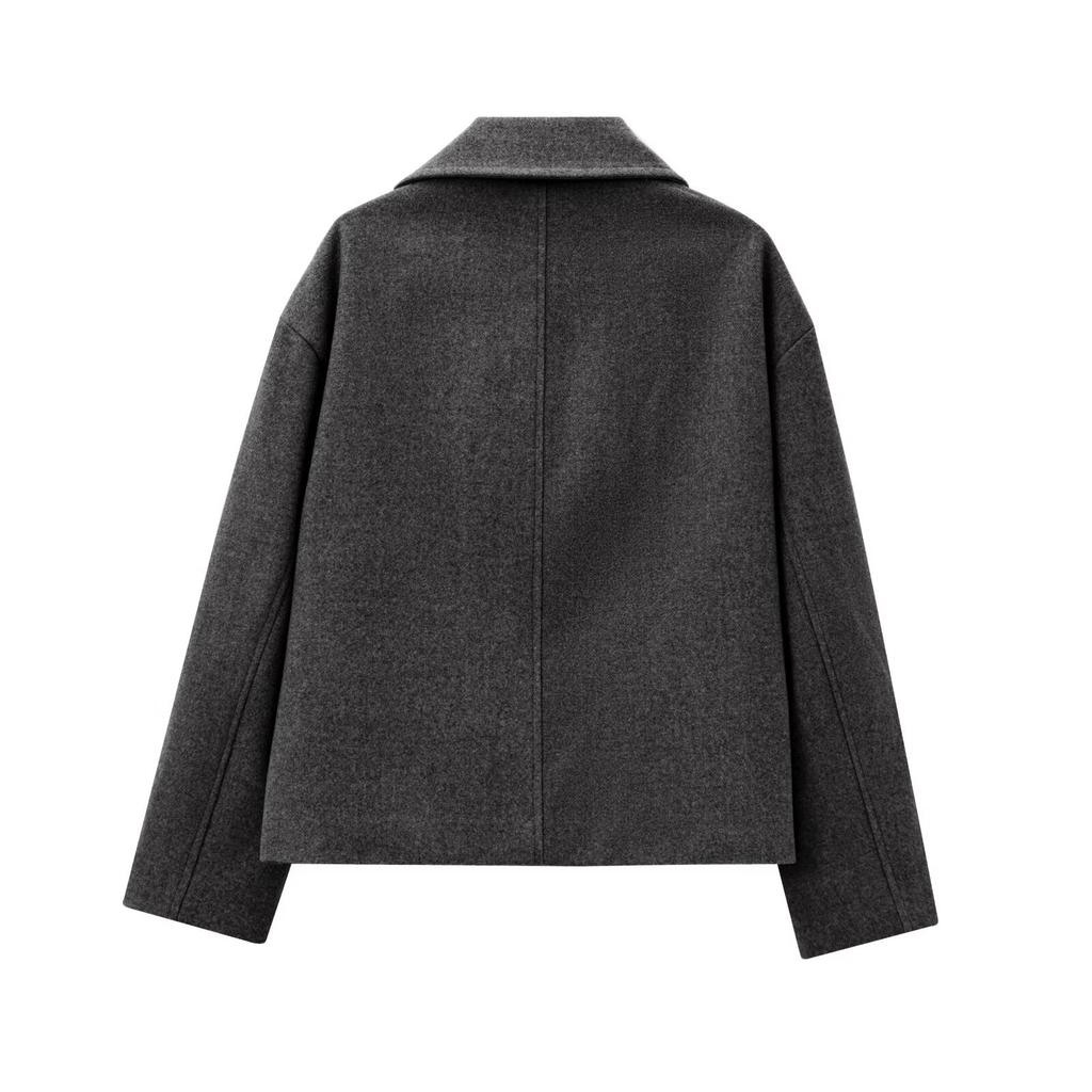Autumn new women's clothing, European and American French design fashion double-placket wool short coat