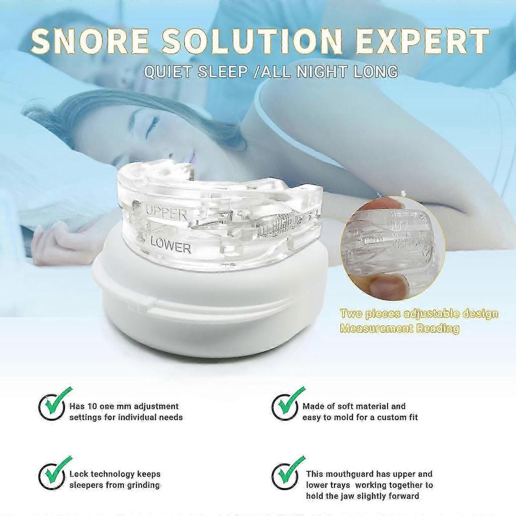 Anti-snore Mouthguard, Adjustable Anti-snoring Mouthpiece, Night Time Teeth Mouthguard Bruxism Sleeping Bite Guard - JA