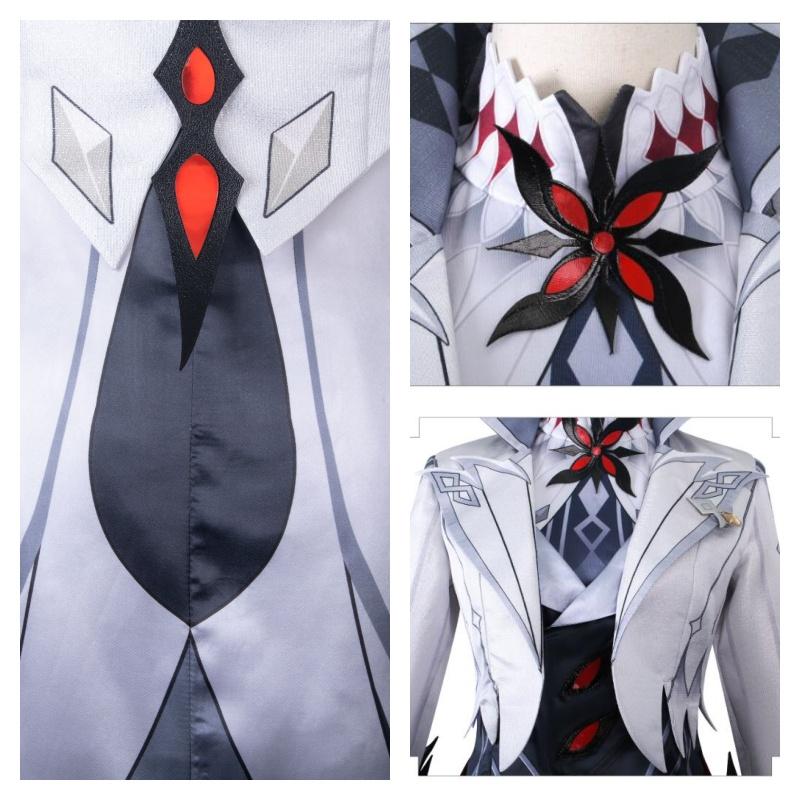 Arlecchino The Knave Cosplay Costume Genshin Impact Fatui Harbinger Wig Set Servant Snezhnaya Halloween Costumes For Women