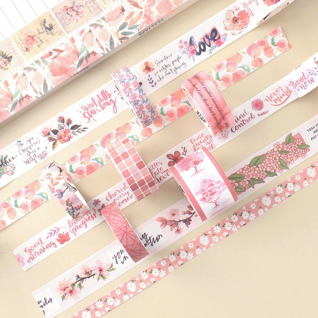20 Rollen Washi Tape Set mit niedlichen Pflanzen- und Blumenmustern, Dekoratives Masking Tape geeignet für Scrapbooking und Notizbücher