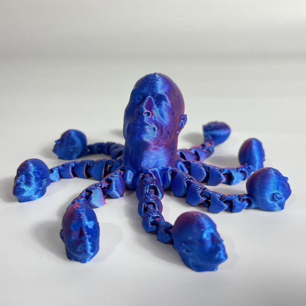 3D Printed Funny Toy: Articulated, Bald Novelty Desktop Ornament