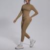 New seamless solid color breathable hip lift tight yoga suit set sports running fitness yoga suit set