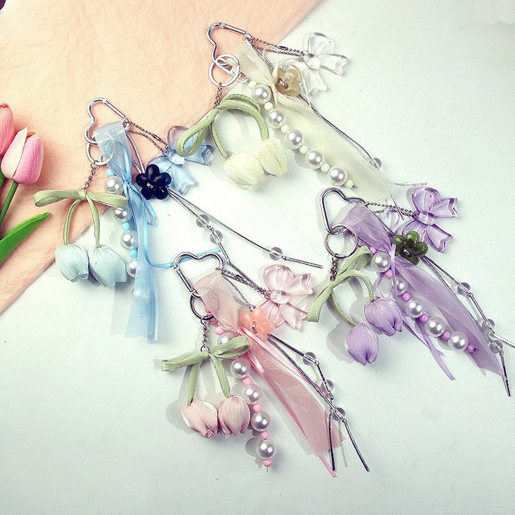 Charm Schleife Schlüsselanhänger Blume Taschenzubehör Stilvolle Geldbörsenverzierung Einzigartige Schlüsselanhänger für den täglichen Gebrauch