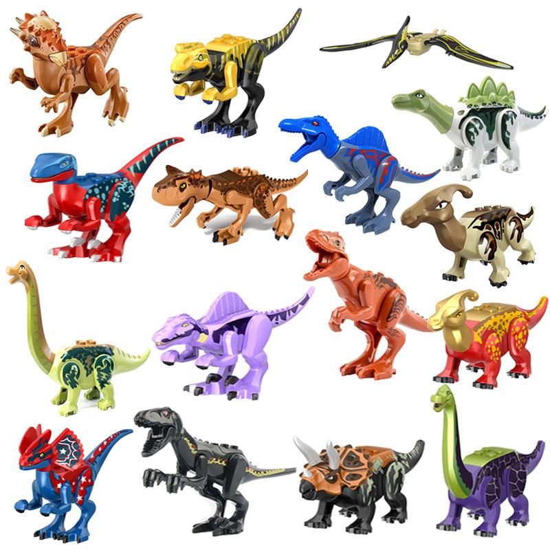 Dinosaur Building Block Model Tyrannosaurus Rex Pterosaur Triceratops Velociraptor Small Particle Assembly Children'S Toys